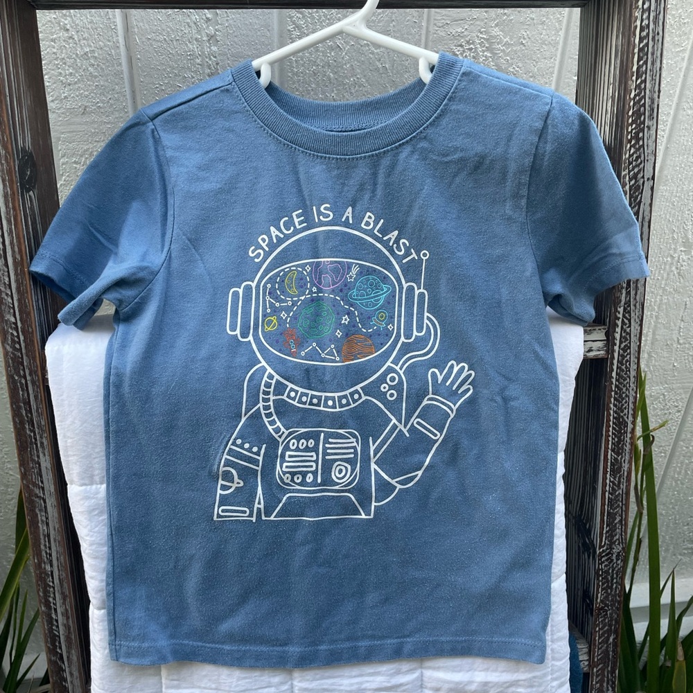 Kids Blue Space Graphic T-Shirt